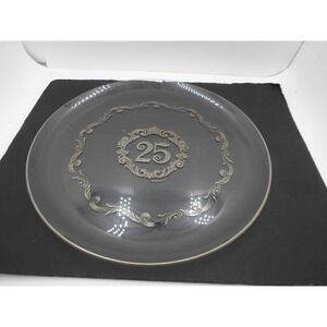 Vintage Culver 25th Anniversary Silver Glassware Plate Tray Platter